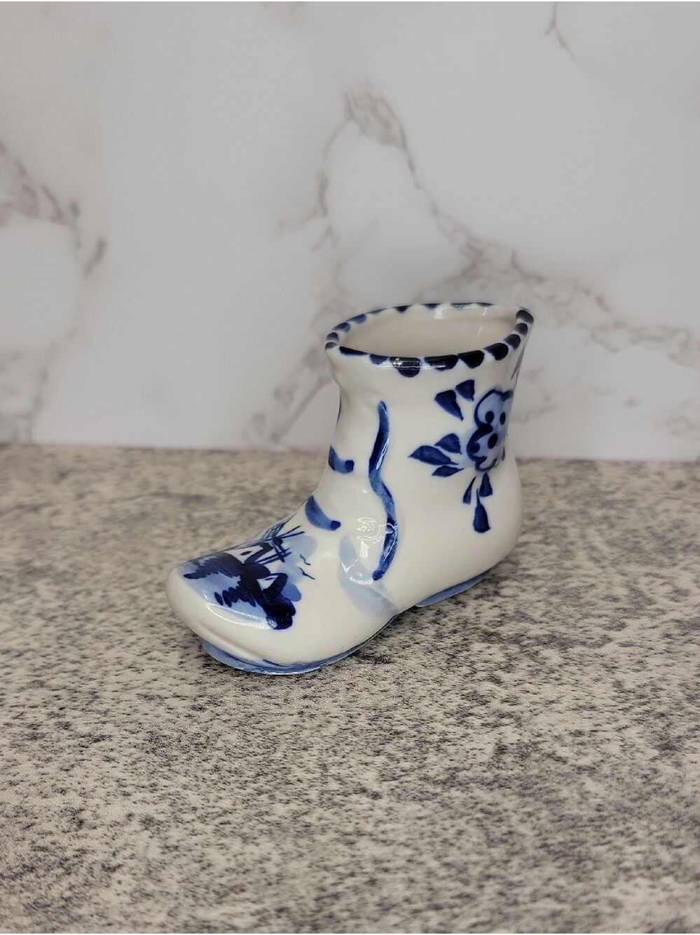 Vintage Delft style boot vase